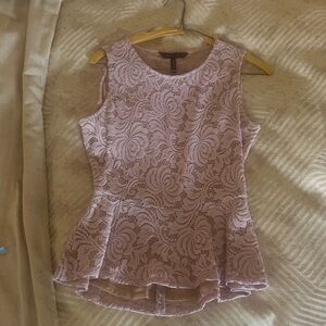 BCBGMaxAzria Sleeveless Lace Blouse in Light Purple